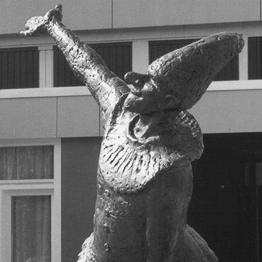 Harlekijn bij entree Theater de Speeldoos Baarn